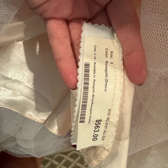 Elegant Pink Gown with Silver Accents kids size 8 (zippered back) - Picture 2 of 3